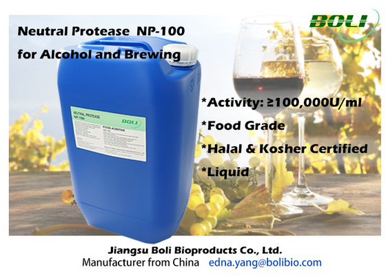 Энзим NP-100 протеазы заваривать нейтральный на жидкость 100000 U/Ml алкоголя