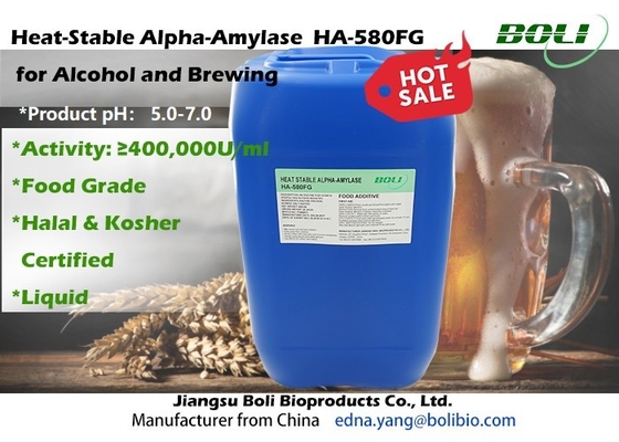 Жара - стабилизированная концентрация энзимов HA-580FG амилазы альфы высокая для алкоголя