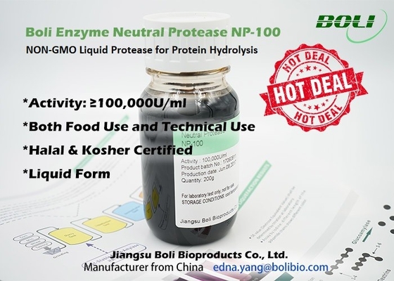 Нейтральная жидкость протеолитических энзимов NP-100 NON-GMO протеазы для гидролиза