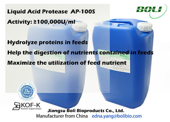 Жидкостный кисловочный корм для животных энзима протеазы 100000u/Ml вызывающий привыкание Hydrolyze Ac протеинов высокий